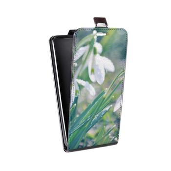 Дизайнерский вертикальный чехол-книжка для HTC One Mini Подснежники (на заказ)