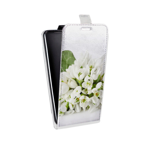 Дизайнерский вертикальный чехол-книжка для HTC U12 Life Подснежники