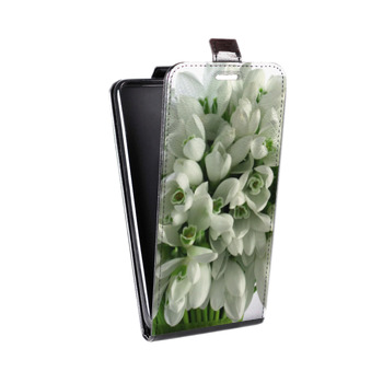 Дизайнерский вертикальный чехол-книжка для LG G7 ThinQ Подснежники (на заказ)