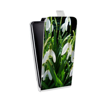Дизайнерский вертикальный чехол-книжка для Samsung Galaxy Core Lite Подснежники (на заказ)