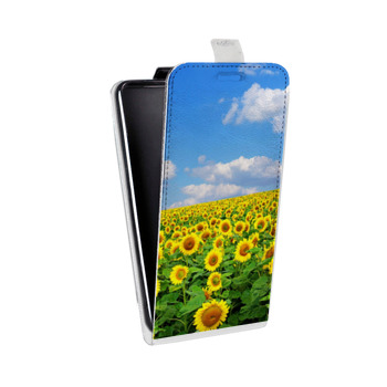 Дизайнерский вертикальный чехол-книжка для Alcatel One Touch Pixi 4 (4) Подсолнухи (на заказ)