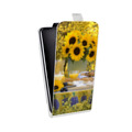 Дизайнерский вертикальный чехол-книжка для HTC Desire 530 Подсолнухи