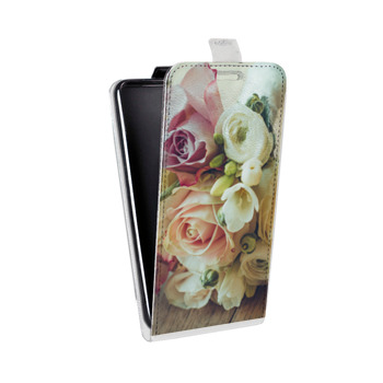 Дизайнерский вертикальный чехол-книжка для Huawei Honor 6C Pro Розы (на заказ)