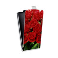 Дизайнерский вертикальный чехол-книжка для Sony Xperia go Розы
