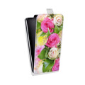 Дизайнерский вертикальный чехол-книжка для HTC U12 Life Розы