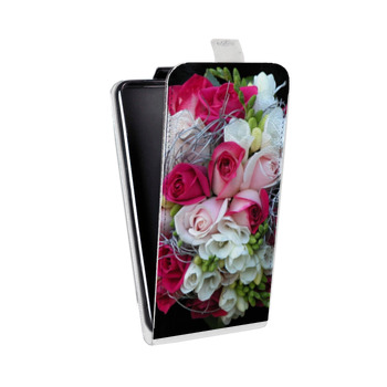 Дизайнерский вертикальный чехол-книжка для Sony Xperia E5 Розы (на заказ)