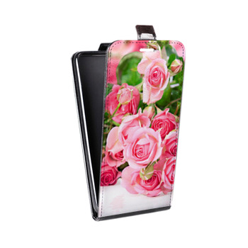 Дизайнерский вертикальный чехол-книжка для Huawei Honor 8 Розы (на заказ)