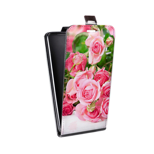 Дизайнерский вертикальный чехол-книжка для Samsung Galaxy J7 Розы
