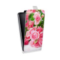 Дизайнерский вертикальный чехол-книжка для Huawei P10 Plus Розы