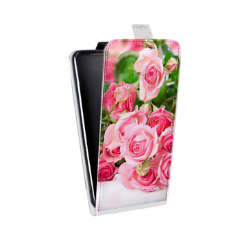 Дизайнерский вертикальный чехол-книжка для Huawei P10 Lite Розы (на заказ)