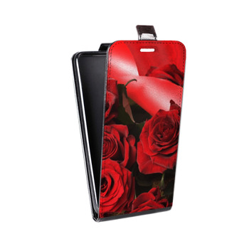 Дизайнерский вертикальный чехол-книжка для Huawei Honor 8X Розы (на заказ)