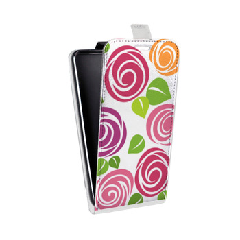 Дизайнерский вертикальный чехол-книжка для Iphone 7 Plus / 8 Plus Розы (на заказ)