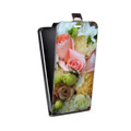Дизайнерский вертикальный чехол-книжка для Nokia Lumia 1320 Розы