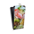 Дизайнерский вертикальный чехол-книжка для Samsung Galaxy J1 mini (2016) Розы