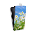 Дизайнерский вертикальный чехол-книжка для LG X Style Ромашки