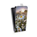 Дизайнерский вертикальный чехол-книжка для LG L80 Ромашки