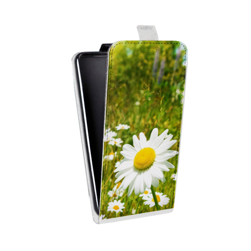 Дизайнерский вертикальный чехол-книжка для LG G7 Fit Ромашки