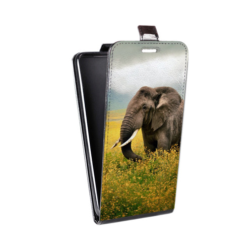 Дизайнерский вертикальный чехол-книжка для LG G7 Fit Слоны