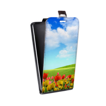 Дизайнерский вертикальный чехол-книжка для Huawei P Smart Тюльпаны (на заказ)