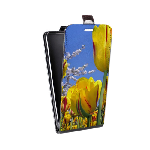 Дизайнерский вертикальный чехол-книжка для LG Optimus G2 mini Тюльпаны