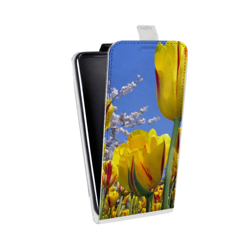 Дизайнерский вертикальный чехол-книжка для Sony Xperia go Тюльпаны