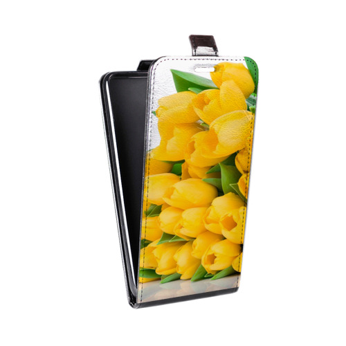 Дизайнерский вертикальный чехол-книжка для LG L80 Тюльпаны