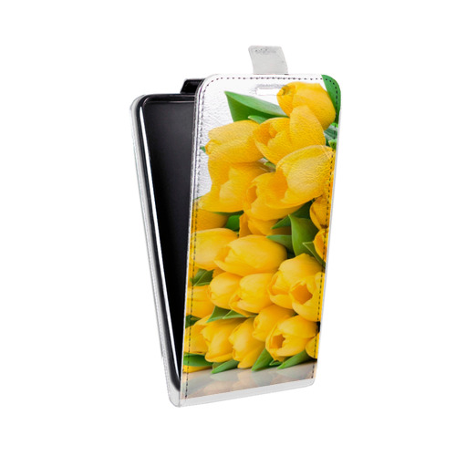Дизайнерский вертикальный чехол-книжка для LG L Bello Тюльпаны