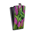 Дизайнерский вертикальный чехол-книжка для Alcatel Pop 4 Plus Тюльпаны