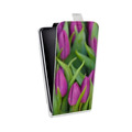 Дизайнерский вертикальный чехол-книжка для Alcatel Idol 4S Тюльпаны
