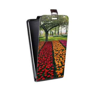 Дизайнерский вертикальный чехол-книжка для Huawei Honor 10X Lite Тюльпаны (на заказ)