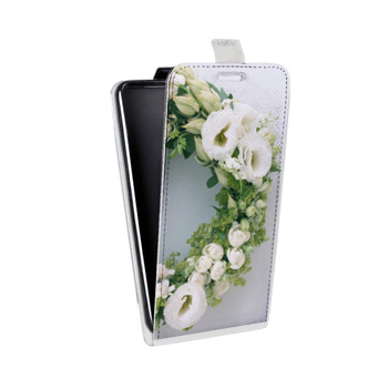 Дизайнерский вертикальный чехол-книжка для Huawei P10 Lite Хризантемы (на заказ)