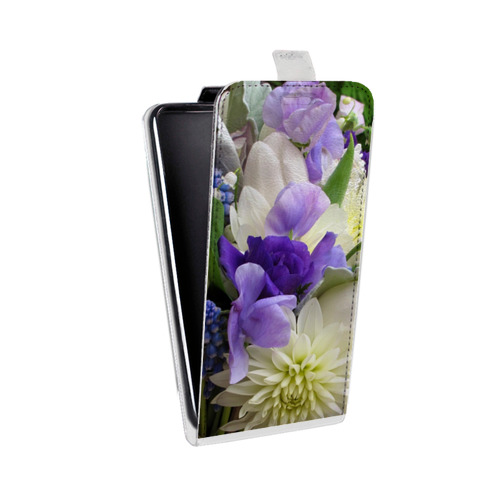 Дизайнерский вертикальный чехол-книжка для HTC Desire 400 Хризантемы