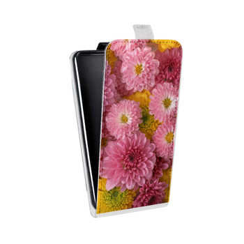 Дизайнерский вертикальный чехол-книжка для Iphone 5s Хризантемы (на заказ)
