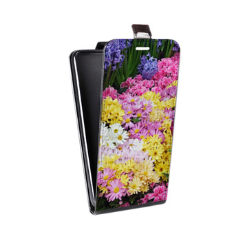 Дизайнерский вертикальный чехол-книжка для Samsung Galaxy J4 Хризантемы (на заказ)