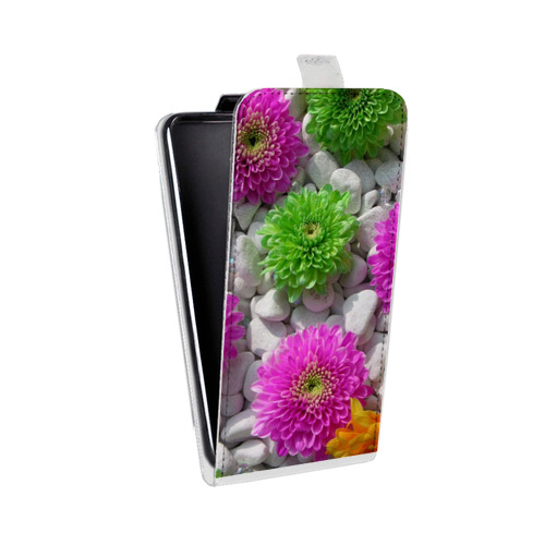 Дизайнерский вертикальный чехол-книжка для HTC 10 Хризантемы