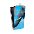 Дизайнерский вертикальный чехол-книжка для HTC U Ultra Слоны