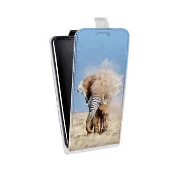 Дизайнерский вертикальный чехол-книжка для Huawei Honor 7A Слоны (на заказ)