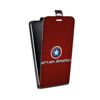 Дизайнерский вертикальный чехол-книжка для Alcatel One Touch Pop D5 Капитан америка (на заказ)