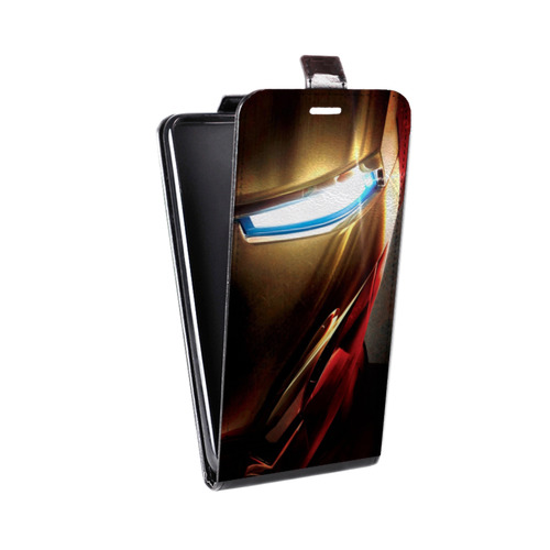 Дизайнерский вертикальный чехол-книжка для Samsung Galaxy Core Железный человек