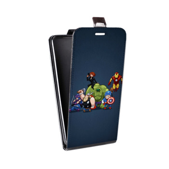 Дизайнерский вертикальный чехол-книжка для Xiaomi RedMi Note 4 Мстители (на заказ)
