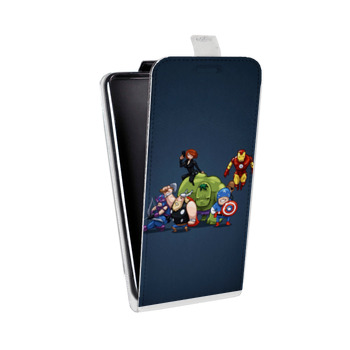 Дизайнерский вертикальный чехол-книжка для Alcatel One Touch Pop D5 Мстители (на заказ)