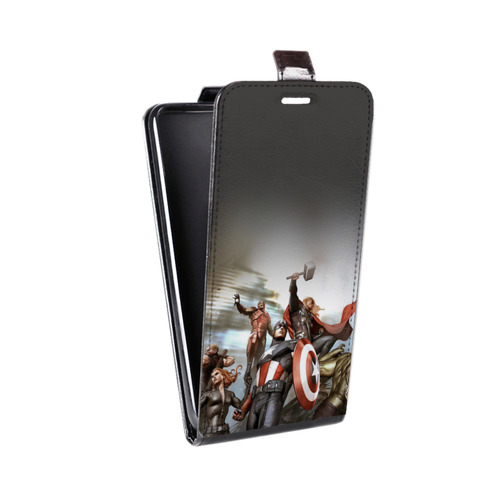 Дизайнерский вертикальный чехол-книжка для HTC Desire 400 Мстители