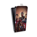Дизайнерский вертикальный чехол-книжка для LG L70 Мстители