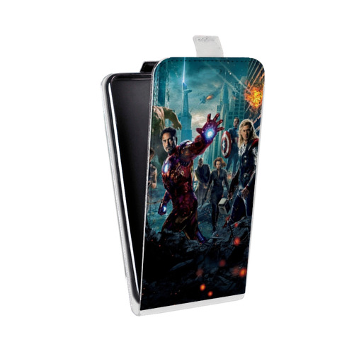 Дизайнерский вертикальный чехол-книжка для LG G7 Fit Мстители