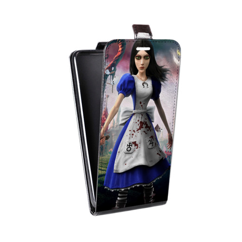 Дизайнерский вертикальный чехол-книжка для Realme 7 Pro Alice Madness Returns