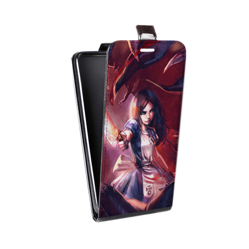 Дизайнерский вертикальный чехол-книжка для Huawei G8 Alice Madness Returns