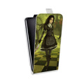 Дизайнерский вертикальный чехол-книжка для Alcatel Shine Lite Alice Madness Returns