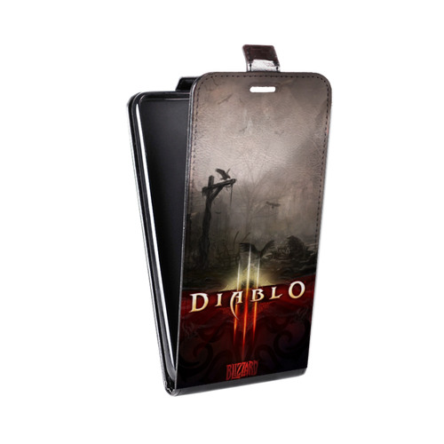 Дизайнерский вертикальный чехол-книжка для Microsoft Lumia 435 Diablo
