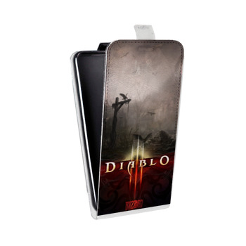 Дизайнерский вертикальный чехол-книжка для Samsung Galaxy Note 2 Diablo (на заказ)