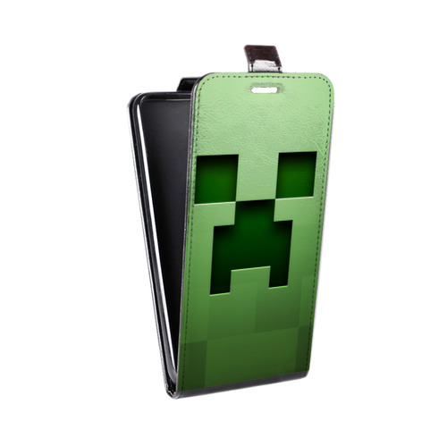Дизайнерский вертикальный чехол-книжка для Alcatel U5 Minecraft